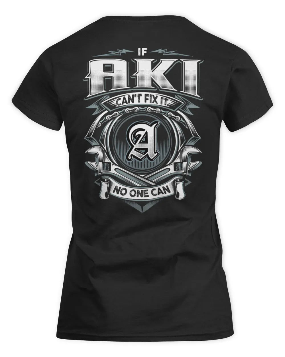AKI AP81-K4-626 - Personalized Ahmed Quote Apparel “If Ahmed Can't Fix It, No One Can” - Women's Standard T-Shirt - Black