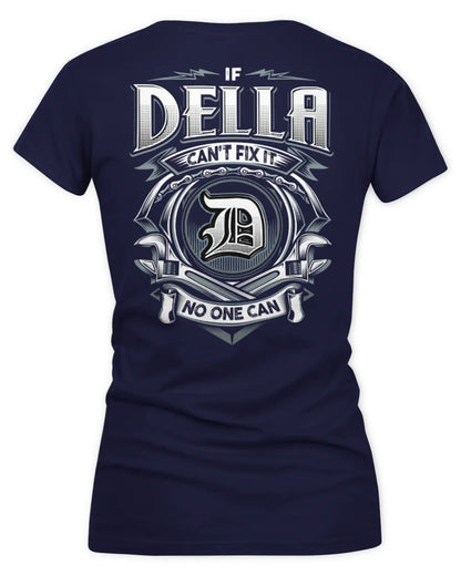 DELLA AP81-K4-626 - Personalized Ahmed Quote Apparel “If Ahmed Can't Fix It, No One Can” - Women's V-Neck T-Shirt - Navy