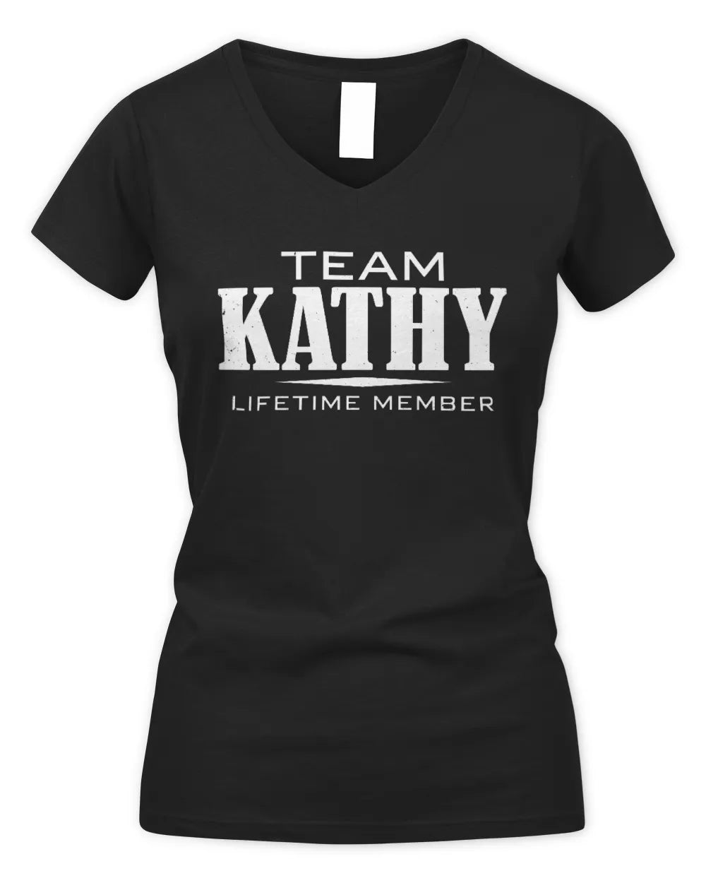 KATHY BL62-K4-128 - Personalized “Team NAME Lifetime Member” - Women's V-Neck T-Shirt - Black
