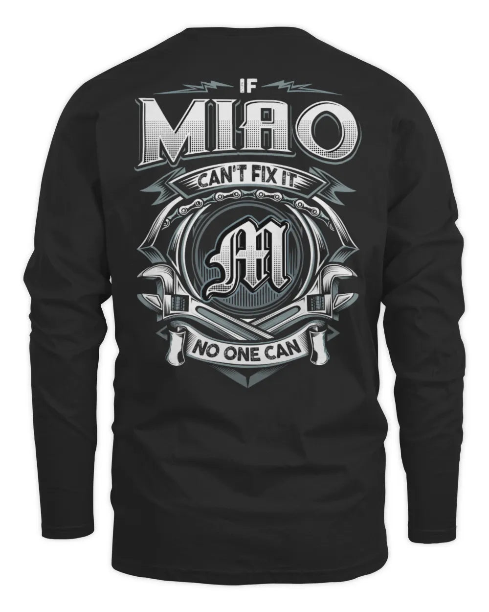 MIAO AP81-K4-626 - Personalized Ahmed Quote Apparel “If Ahmed Can't Fix It, No One Can” - Men's Long Sleeved T-Shirt - Black
