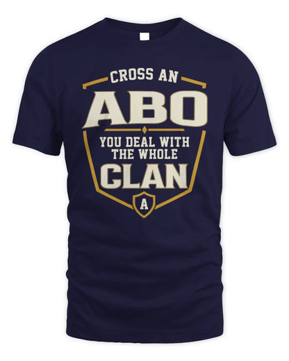 ABO NT1-K008 Cross A/An NAME, You Deal With the Whole Clan | Personalized Vintage T-Shirt - Unisex Standard T-Shirt - Navy