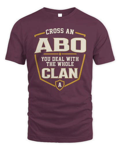 ABO NT1-K008 Cross A/An NAME, You Deal With the Whole Clan | Personalized Vintage T-Shirt - Unisex Standard T-Shirt - Maroon