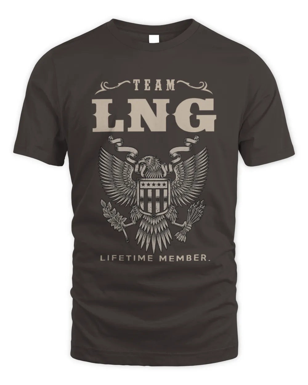 LNG TP06-K82 – Personalized Classic Style Apparel “Team NAME Lifetime Member” - Unisex Standard T-Shirt - Dark Chocolate