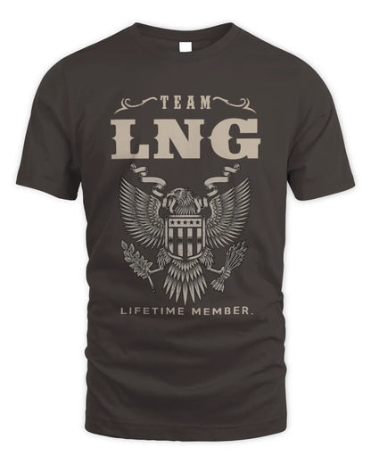 LNG TP06-K82 – Personalized Classic Style Apparel “Team NAME Lifetime Member” - Unisex Standard T-Shirt - Dark Chocolate