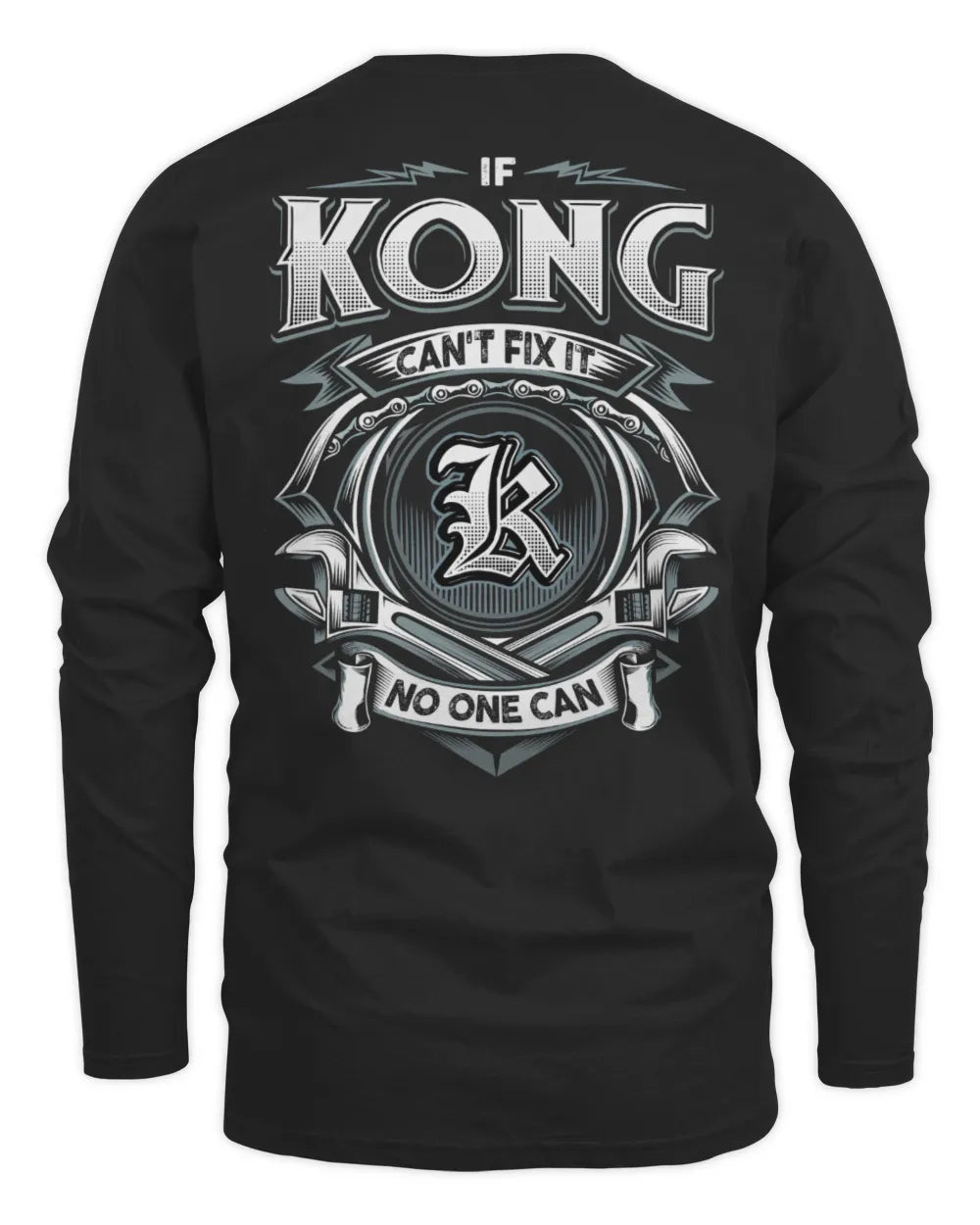 KONG AP81-K4-626 - Personalized Ahmed Quote Apparel “If Ahmed Can't Fix It, No One Can” - Men's Long Sleeved T-Shirt - Black