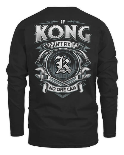 KONG AP81-K4-626 - Personalized Ahmed Quote Apparel “If Ahmed Can't Fix It, No One Can” - Men's Long Sleeved T-Shirt - Black