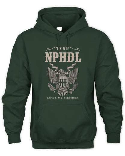 NPHDL TP06-K82 – Personalized Classic Style Apparel “Team NAME Lifetime Member” - Unisex Hoodie - Forest Green