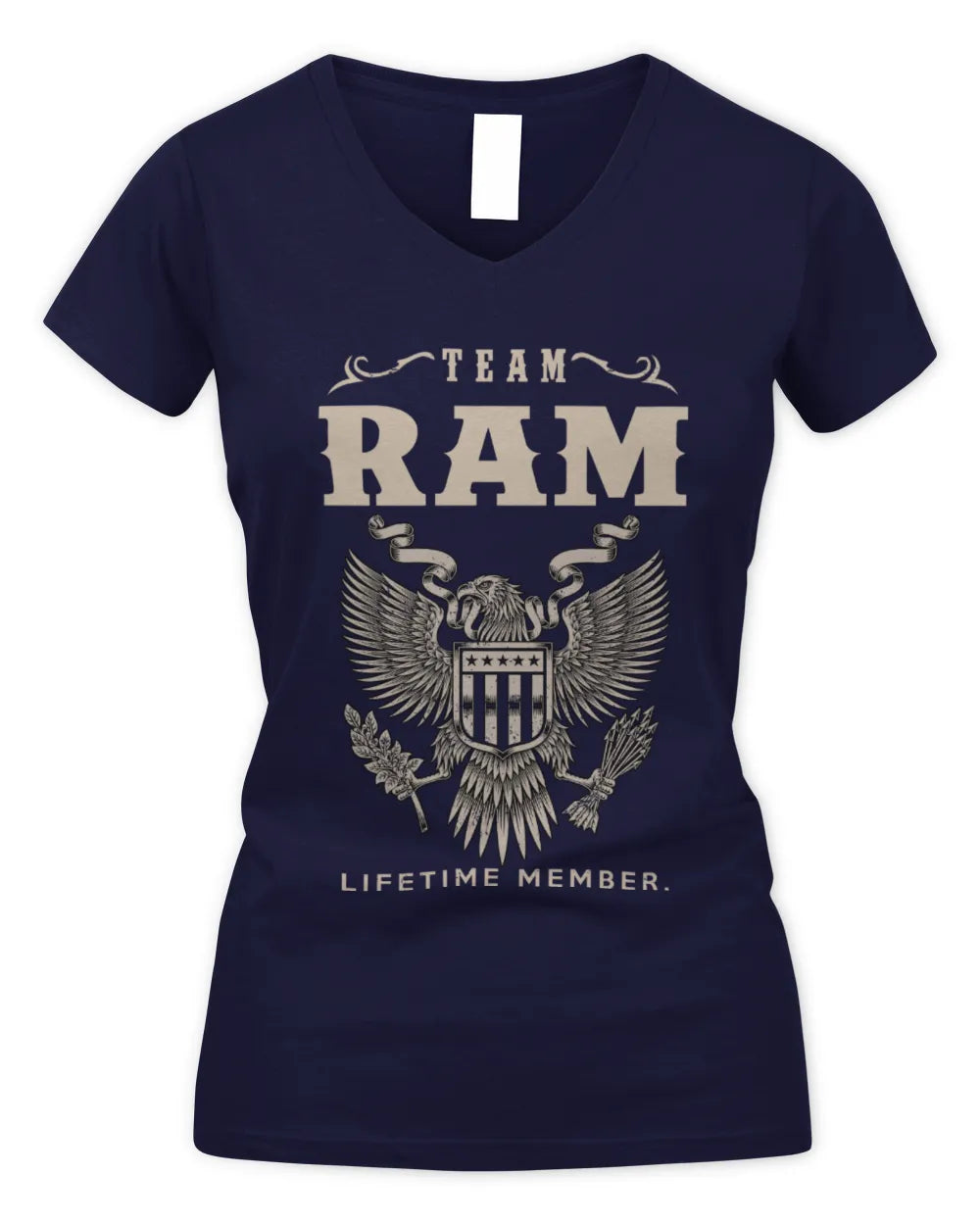 RAM TP06-K82 – Personalized Classic Style Apparel “Team NAME Lifetime Member” - Women's V-Neck T-Shirt - Navy