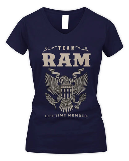 RAM TP06-K82 – Personalized Classic Style Apparel “Team NAME Lifetime Member” - Women's V-Neck T-Shirt - Navy