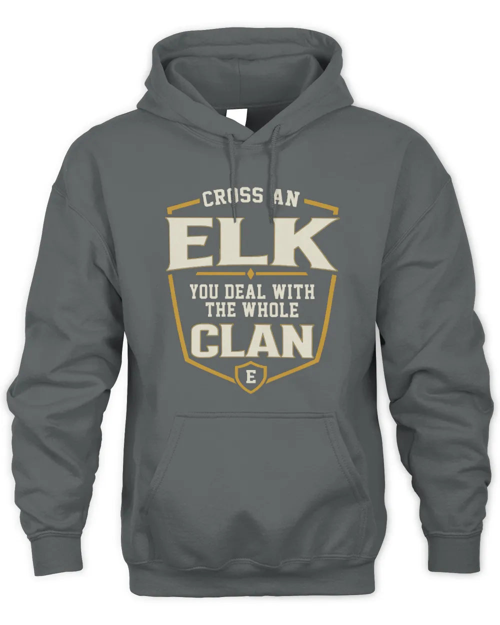 ELK NT1-K008 Cross A/An NAME, You Deal With the Whole Clan | Personalized Vintage T-Shirt - Unisex Hoodie - Charcoal