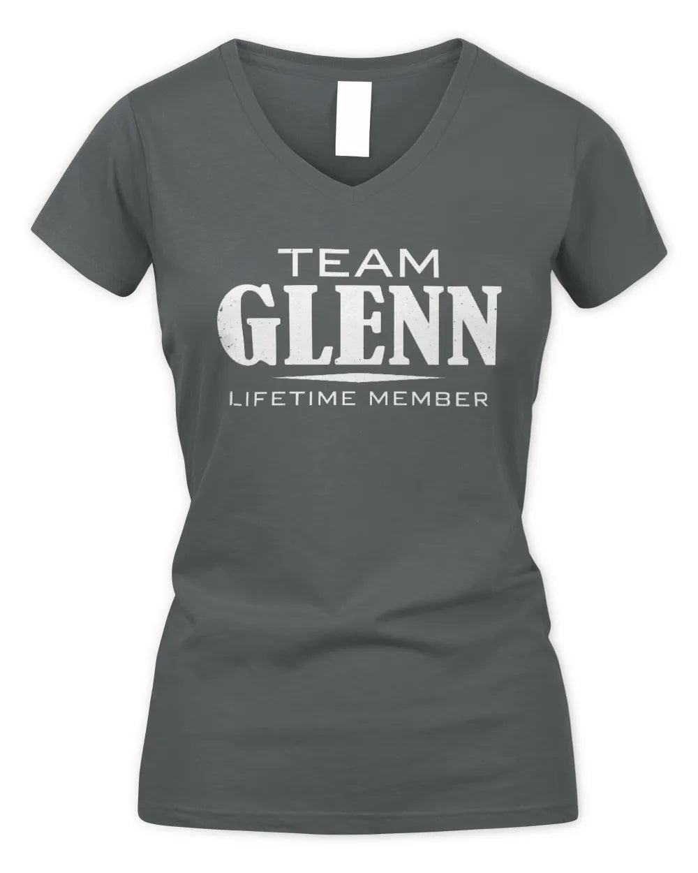 GLENN BL62-K4-128 - Personalized “Team NAME Lifetime Member” - Women's V-Neck T-Shirt - Charcoal