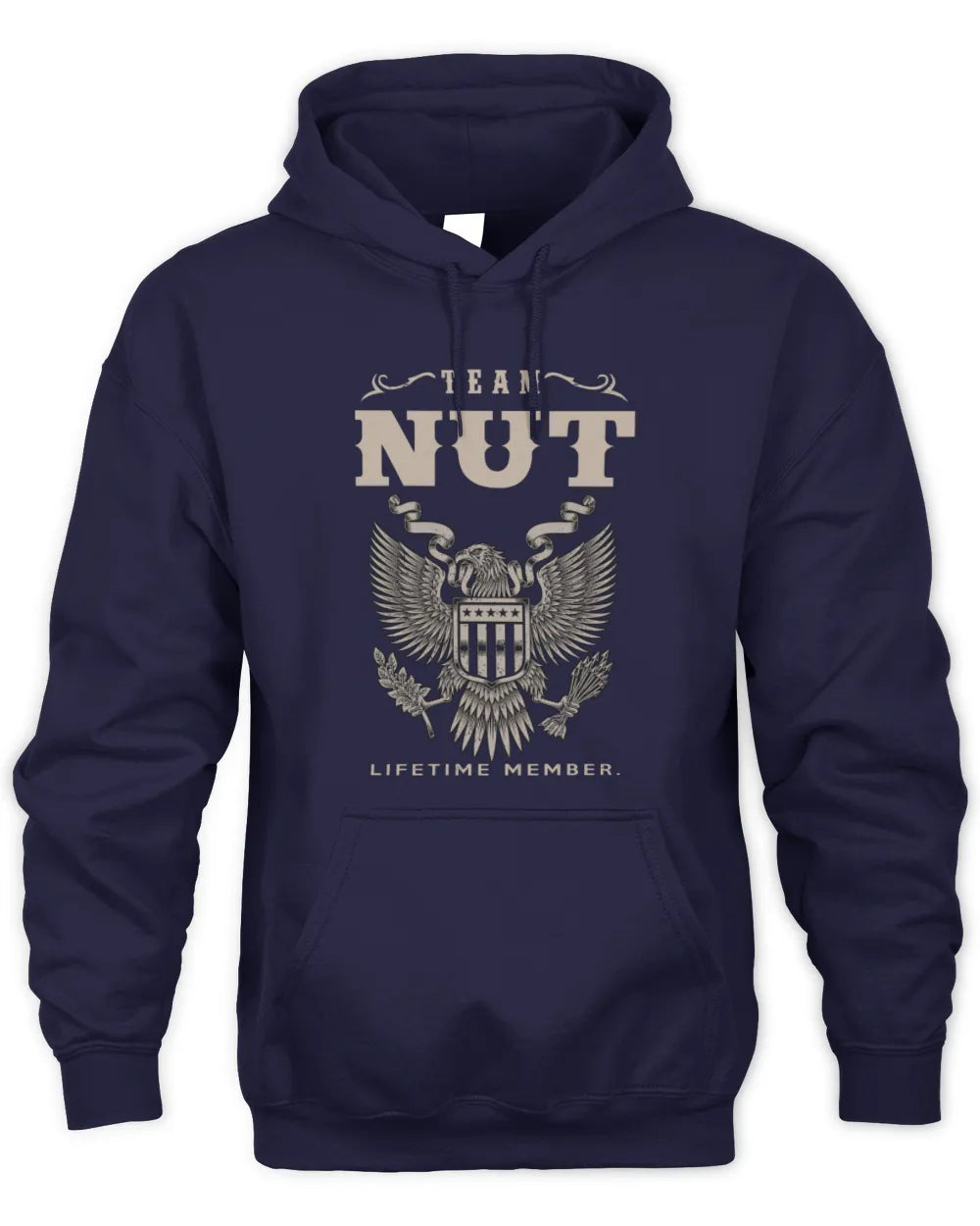 NUT TP06-K82 – Personalized Classic Style Apparel “Team NAME Lifetime Member” - Unisex Hoodie - Navy