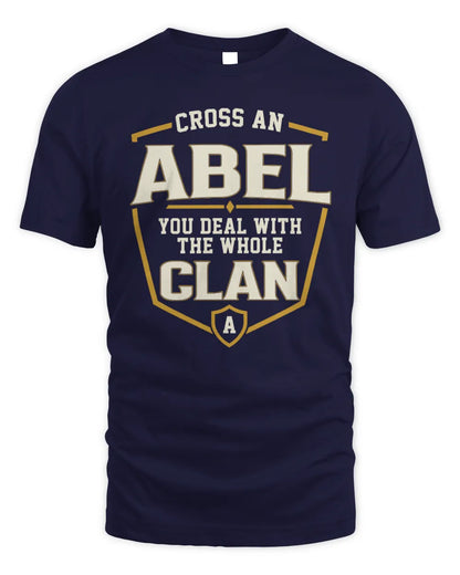 ABEL NT1-K008 Cross A/An NAME, You Deal With the Whole Clan | Personalized Vintage T-Shirt - Unisex Standard T-Shirt - Navy
