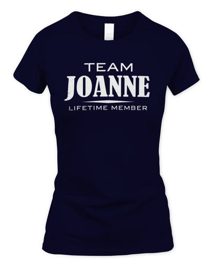 JOANNE BL62-K4-128 - Personalized “Team NAME Lifetime Member” - Women's Standard T-Shirt - Navy