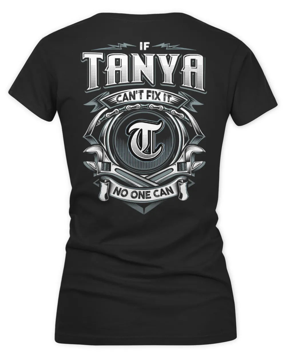 TANYA AP81-K4-626 - Personalized Ahmed Quote Apparel “If Ahmed Can't Fix It, No One Can” - Women's V-Neck T-Shirt - Black