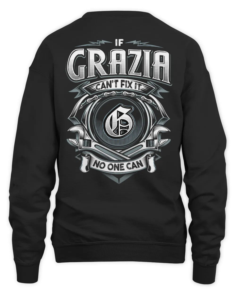 GRAZIA AP81-K4-626 - Personalized Ahmed Quote Apparel “If Ahmed Can't Fix It, No One Can” - Unisex Sweatshirt - Black