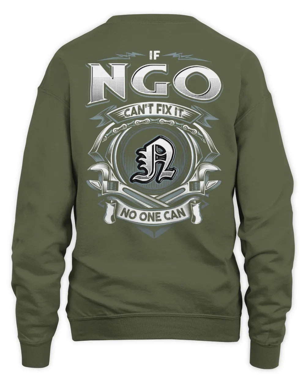 NGO AP81-K4-626 - Personalized Ahmed Quote Apparel “If Ahmed Can't Fix It, No One Can” - Unisex Sweatshirt - Military Green
