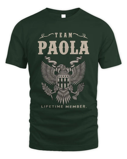 PAOLA TP06-K82 – Personalized Classic Style Apparel “Team NAME Lifetime Member” - Unisex Standard T-Shirt - Forest Green