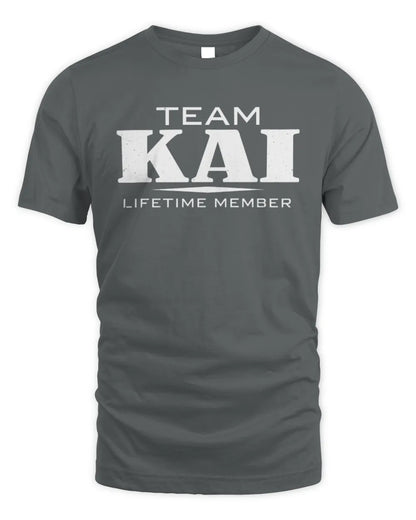 KAI BL62-K4-128 - Personalized “Team NAME Lifetime Member” - Unisex Standard T-Shirt - Charcoal
