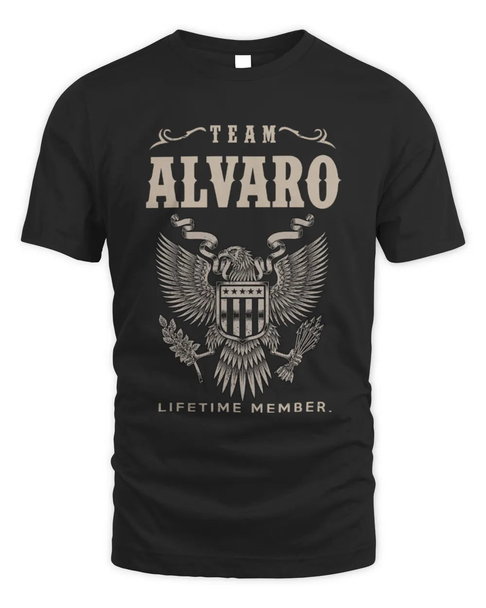 ALVARO TP06-K82 – Personalized Classic Style Apparel “Team NAME Lifetime Member” - Unisex Standard T-Shirt - Black