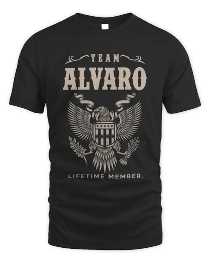 ALVARO TP06-K82 – Personalized Classic Style Apparel “Team NAME Lifetime Member” - Unisex Standard T-Shirt - Black