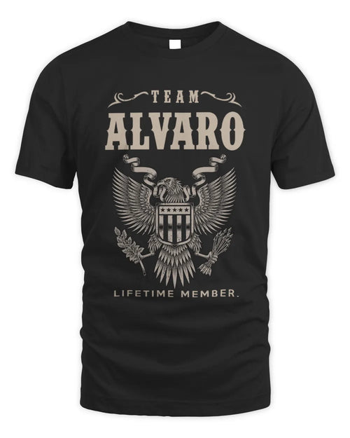 ALVARO TP06-K82 – Personalized Classic Style Apparel “Team NAME Lifetime Member” - Unisex Standard T-Shirt - Black