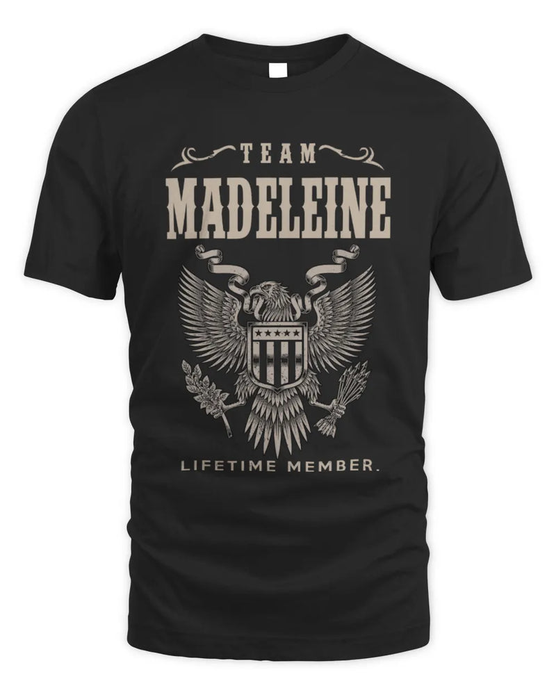 MADELEINE TP06-K82 – Personalized Classic Style Apparel “Team NAME Lifetime Member” - Unisex Standard T-Shirt - Black