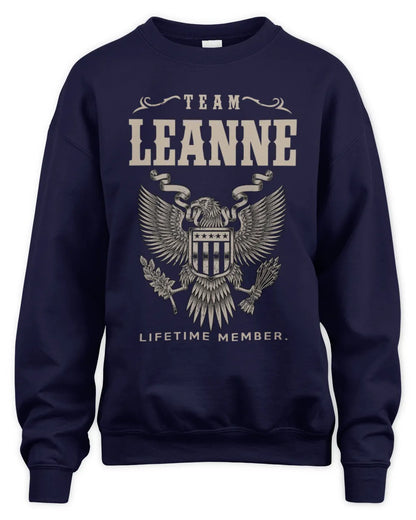 LEANNE TP06-K82 – Personalized Classic Style Apparel “Team NAME Lifetime Member” - Unisex Sweatshirt - Navy