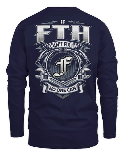 FTH AP81-K4-626 - Personalized Ahmed Quote Apparel “If Ahmed Can't Fix It, No One Can” - Men's Long Sleeved T-Shirt - Navy