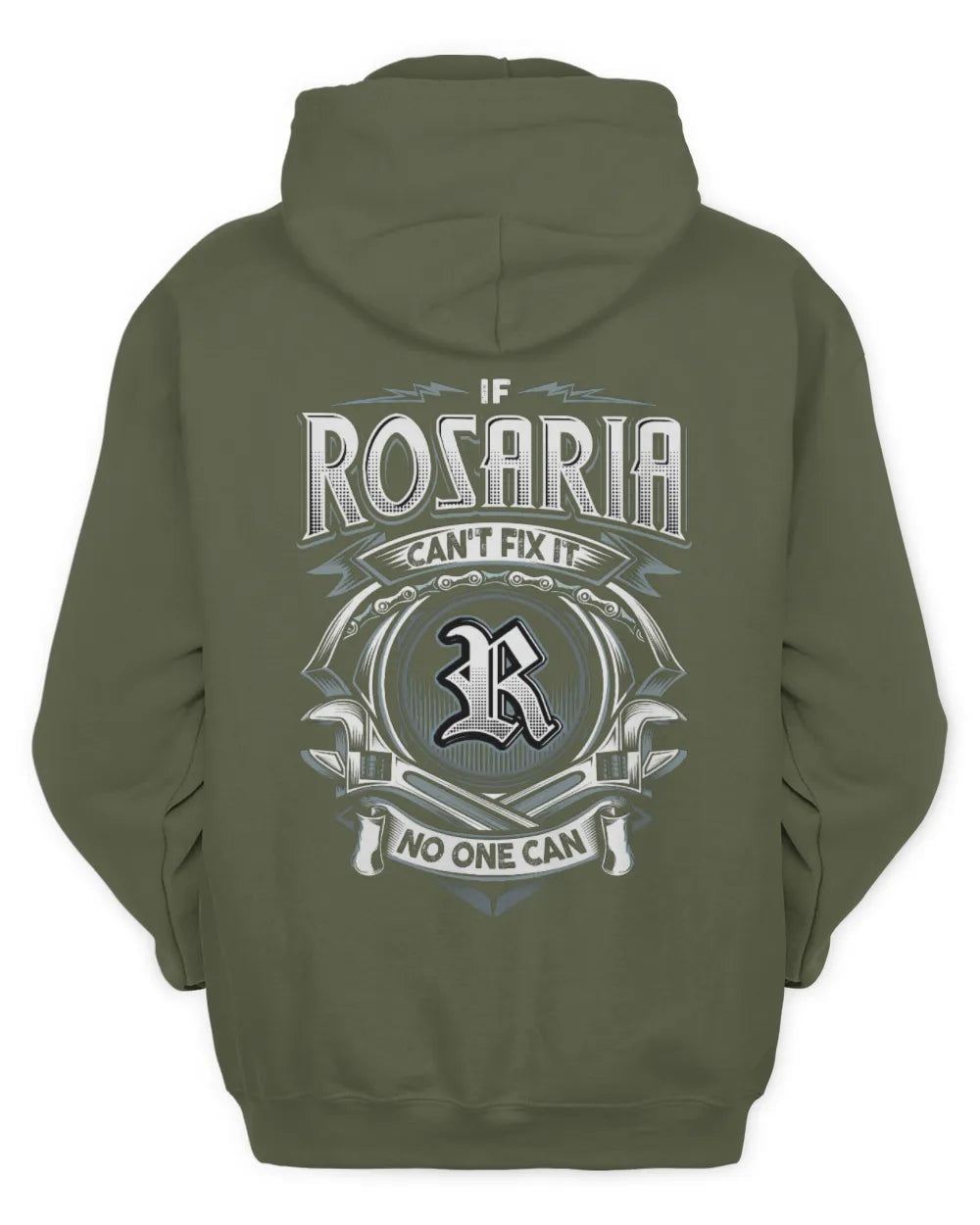 ROSARIA AP81-K4-626 - Personalized Ahmed Quote Apparel “If Ahmed Can't Fix It, No One Can” - Unisex Hoodie - Military Green