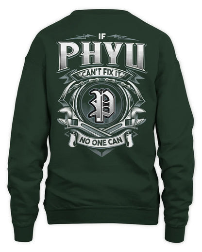 PHYU AP81-K4-626 - Personalized Ahmed Quote Apparel “If Ahmed Can't Fix It, No One Can” - Unisex Sweatshirt - Forest Green