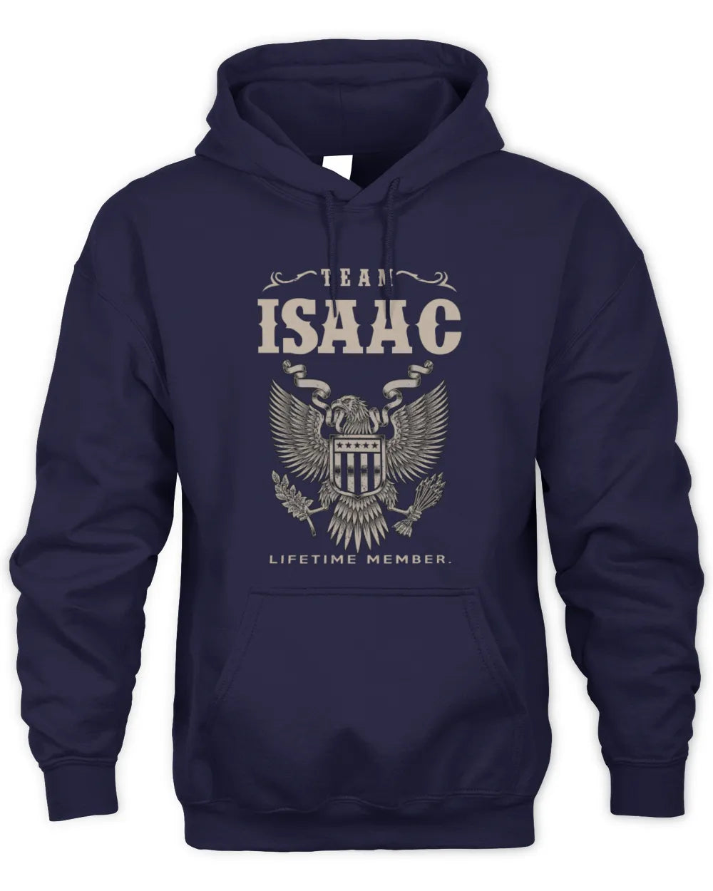 ISAAC TP06-K82 – Personalized Classic Style Apparel “Team NAME Lifetime Member” - Unisex Hoodie - Navy