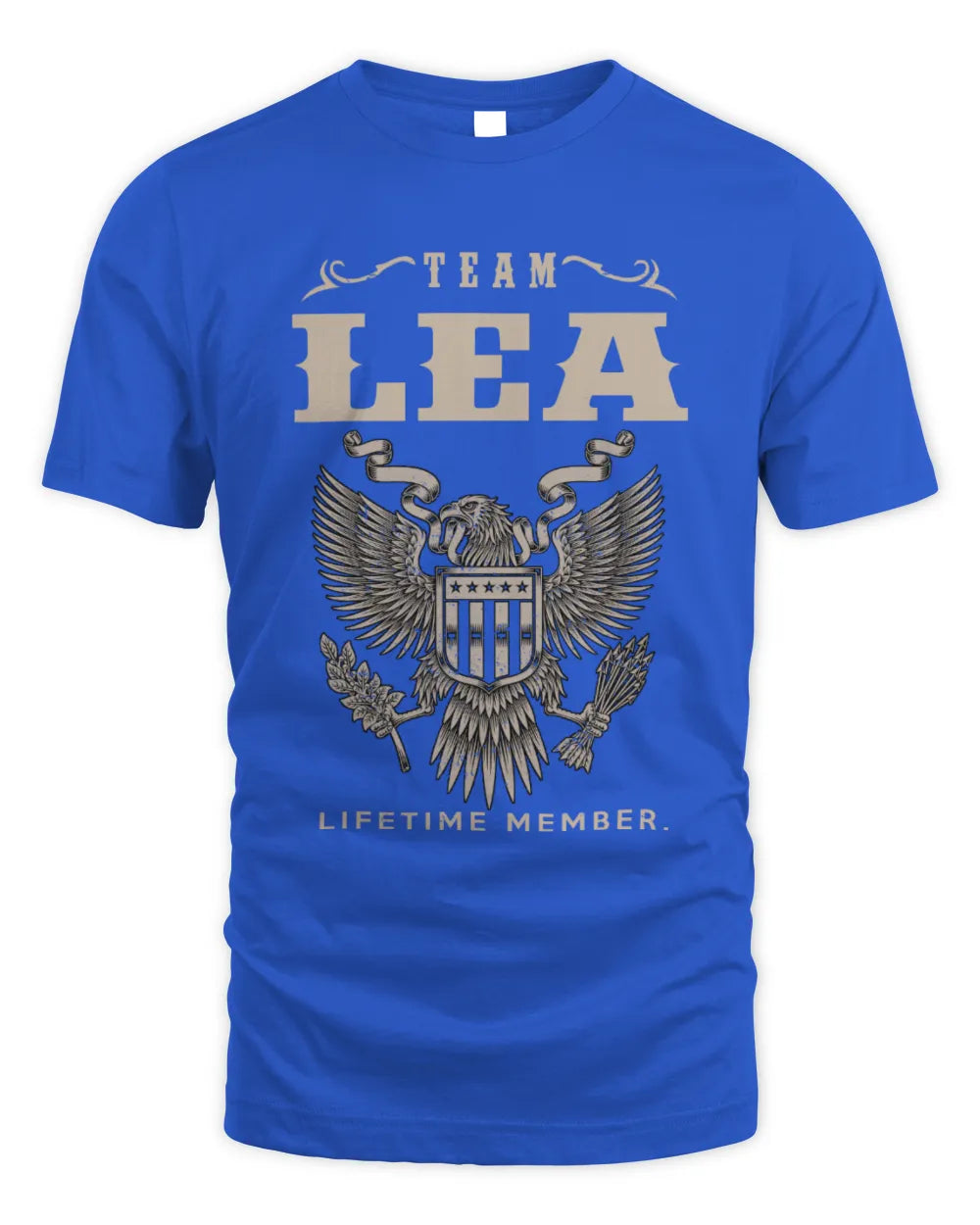 LEA TP06-K82 – Personalized Classic Style Apparel “Team NAME Lifetime Member” - Unisex Standard T-Shirt - Royal