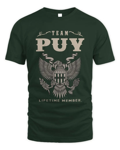 PUY TP06-K82 – Personalized Classic Style Apparel “Team NAME Lifetime Member” - Unisex Standard T-Shirt - Forest Green