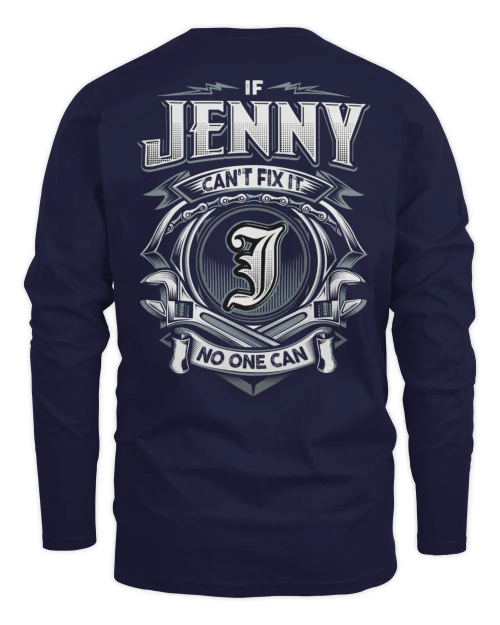 JENNY AP81-K4-626 - Personalized Ahmed Quote Apparel “If Ahmed Can't Fix It, No One Can” - Men's Long Sleeved T-Shirt - Navy