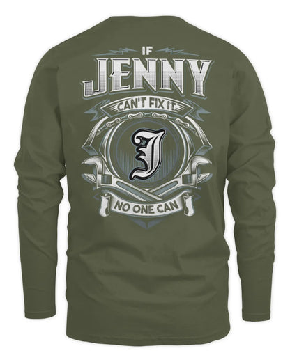 JENNY AP81-K4-626 - Personalized Ahmed Quote Apparel “If Ahmed Can't Fix It, No One Can” - Men's Long Sleeved T-Shirt - Military Green