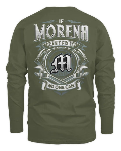 MORENA AP81-K4-626 - Personalized Ahmed Quote Apparel “If Ahmed Can't Fix It, No One Can” - Men's Long Sleeved T-Shirt - Military Green