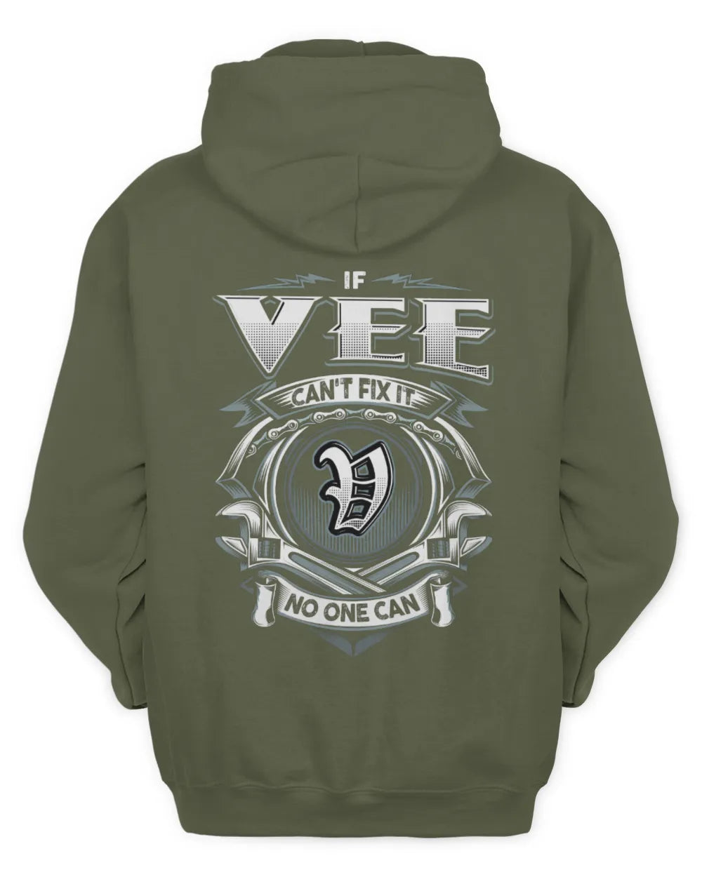 VEE AP81-K4-626 - Personalized Ahmed Quote Apparel “If Ahmed Can't Fix It, No One Can” - Unisex Hoodie - Military Green