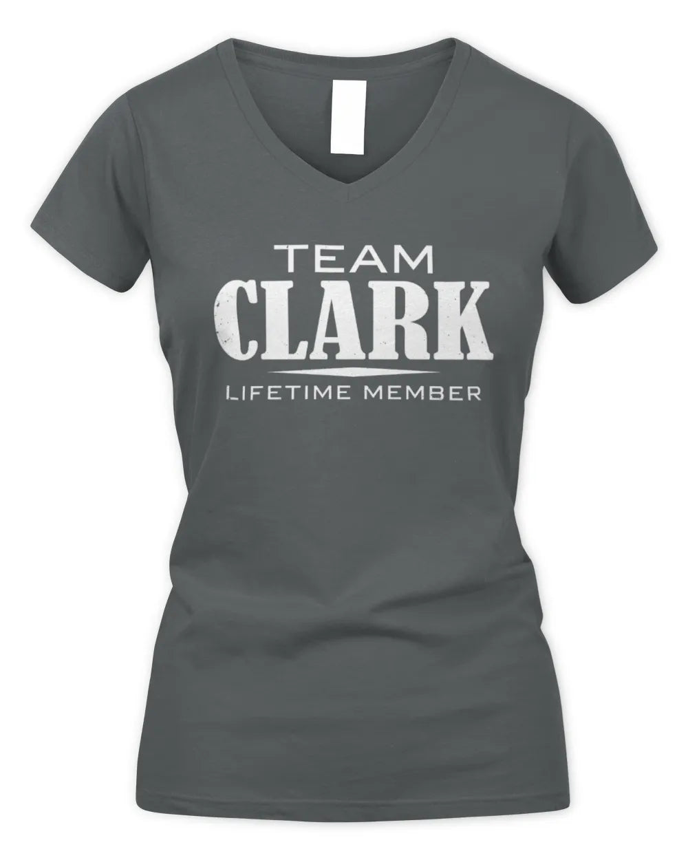 CLARK BL62-K4-128 - Personalized “Team NAME Lifetime Member” - Women's V-Neck T-Shirt - Charcoal