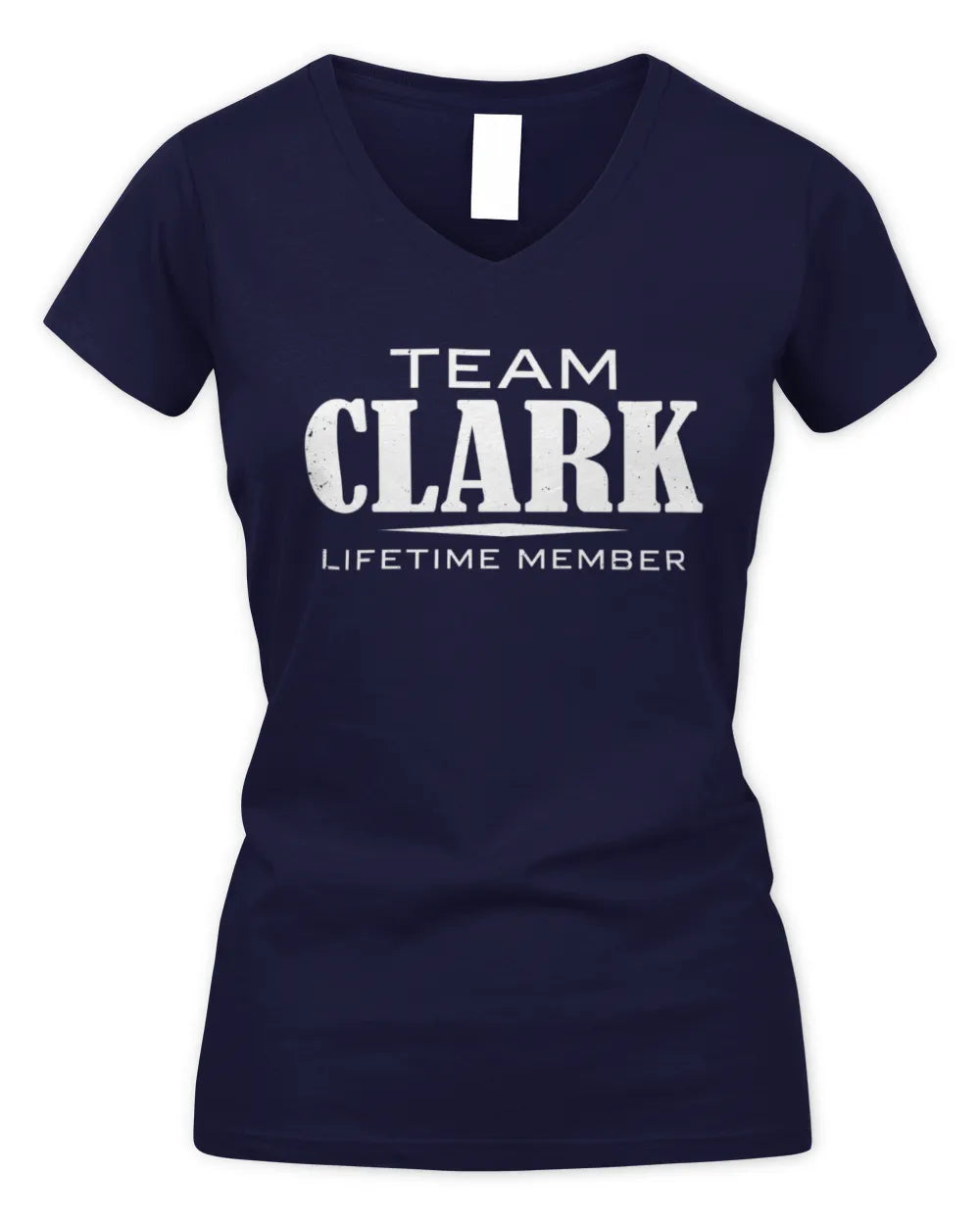CLARK BL62-K4-128 - Personalized “Team NAME Lifetime Member” - Women's V-Neck T-Shirt - Navy