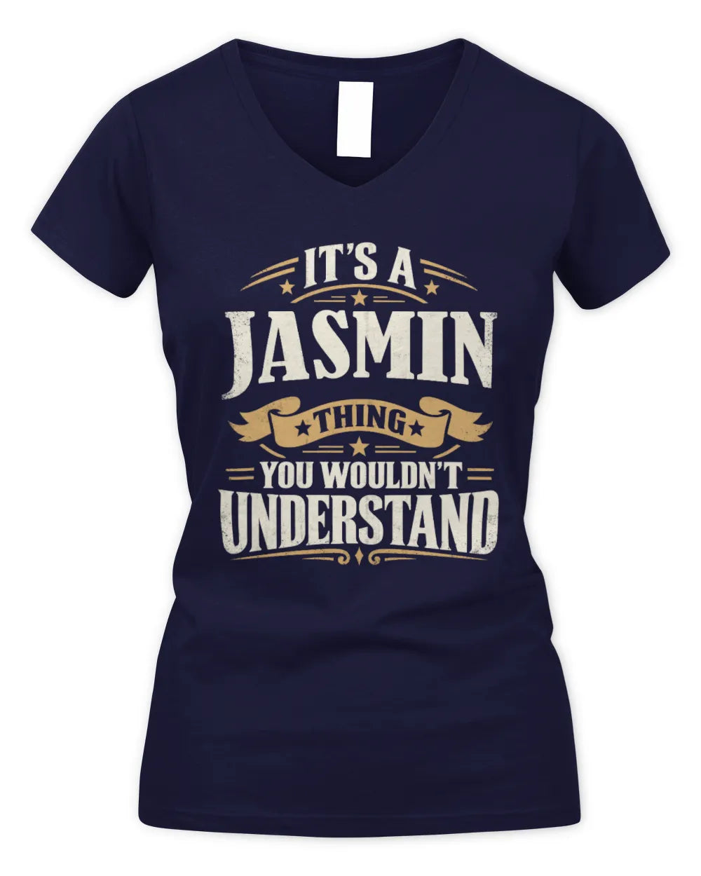 JASMIN P08 TH51 - Personalized “It’s a/an [NAME] Thing – You Wouldn’t Understand” Shirt - Women's V-Neck T-Shirt - Navy