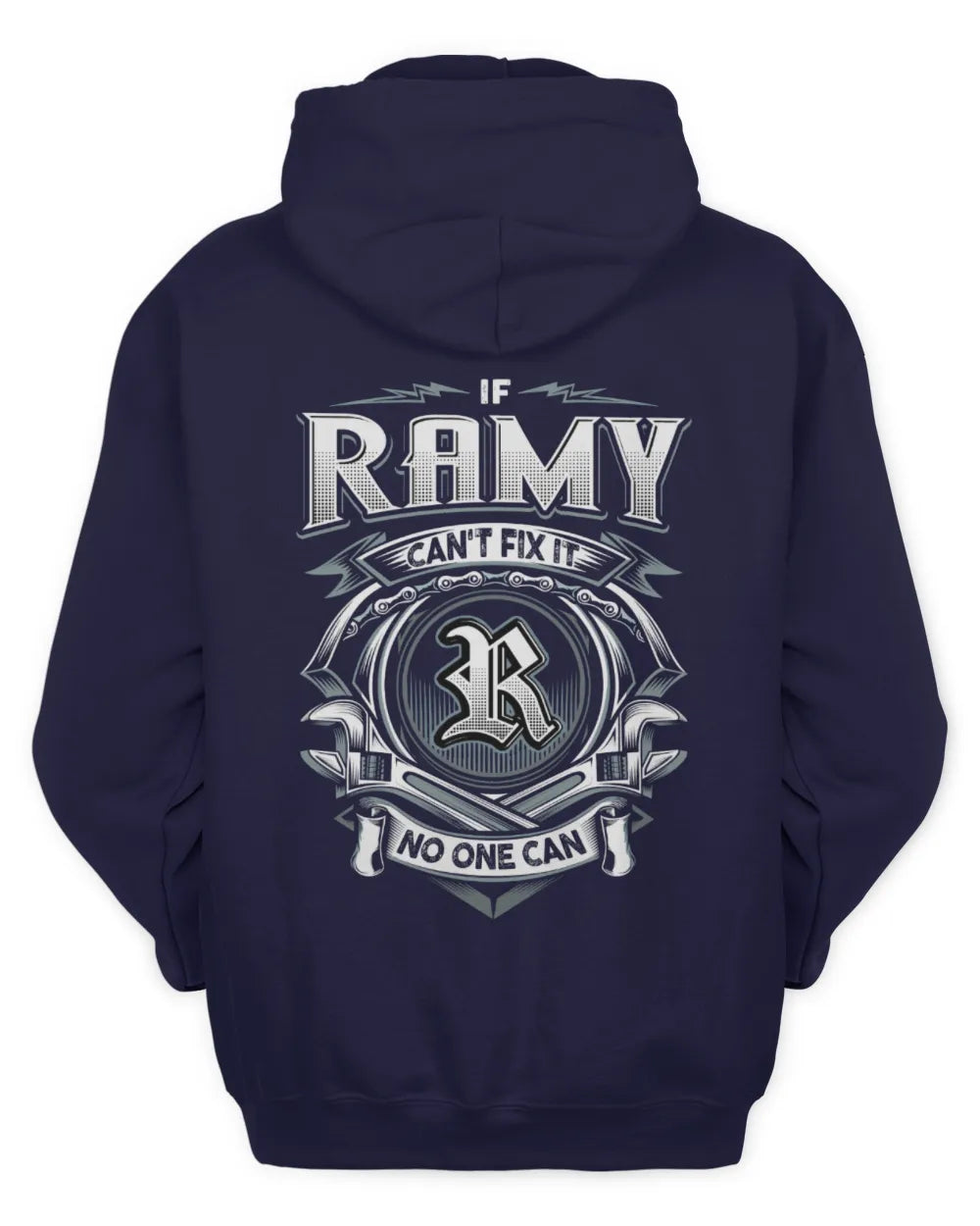 RAMY AP81-K4-626 - Personalized Ahmed Quote Apparel “If Ahmed Can't Fix It, No One Can” - Unisex Hoodie - Navy