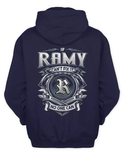 RAMY AP81-K4-626 - Personalized Ahmed Quote Apparel “If Ahmed Can't Fix It, No One Can” - Unisex Hoodie - Navy