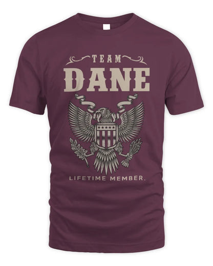 DANE TP06-K82 – Personalized Classic Style Apparel “Team NAME Lifetime Member” - Unisex Standard T-Shirt - Maroon