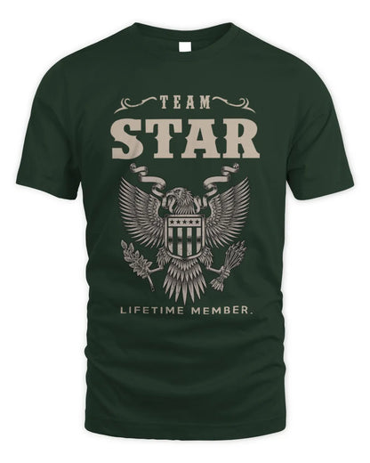 STAR TP06-K82 – Personalized Classic Style Apparel “Team NAME Lifetime Member” - Unisex Standard T-Shirt - Forest Green