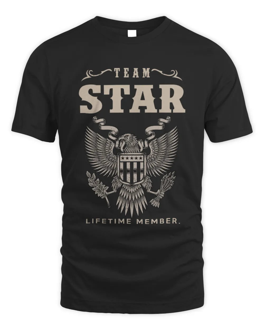 STAR TP06-K82 – Personalized Classic Style Apparel “Team NAME Lifetime Member” - Unisex Standard T-Shirt - Black