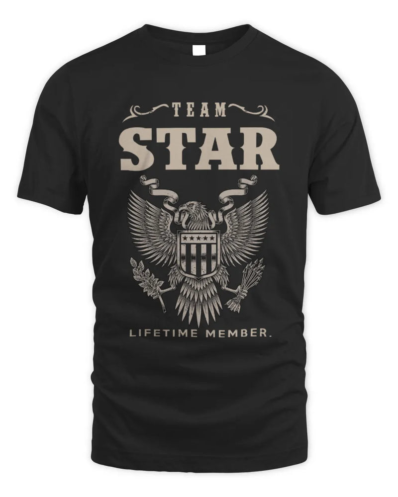 STAR TP06-K82 – Personalized Classic Style Apparel “Team NAME Lifetime Member” - Unisex Standard T-Shirt - Black