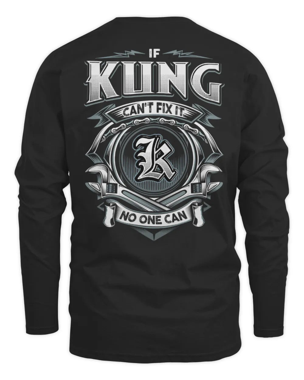 KUNG AP81-K4-626 - Personalized Ahmed Quote Apparel “If Ahmed Can't Fix It, No One Can” - Men's Long Sleeved T-Shirt - Black