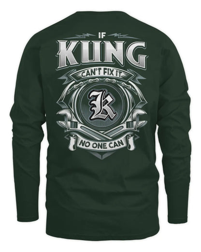 KUNG AP81-K4-626 - Personalized Ahmed Quote Apparel “If Ahmed Can't Fix It, No One Can” - Men's Long Sleeved T-Shirt - Forest Green