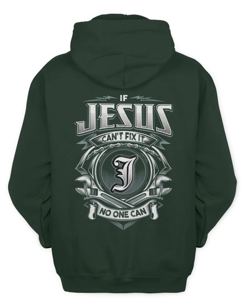 JESUS AP81-K4-626 - Personalized Ahmed Quote Apparel “If Ahmed Can't Fix It, No One Can” - Unisex Hoodie - Forest Green